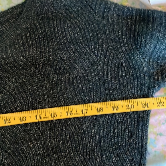 Anthropologie | Keely Fisherman Cable Knit Pointelle Marled Green Sweater XS - Picture 8 of 10